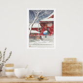 ukiyoe - hasui - m09 - sneeuw in Ueno Kiyomizudo - Poster (Keuken)