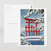 ukiyoe - hasui - m11 - sneeuw in Miyajima Shrine - Briefkaart (Voorkant / Achterkant)