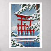 ukiyoe - hasui - m11 - sneeuw in Miyajima Shrine - Poster (Voorkant)