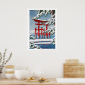ukiyoe - hasui - m11 - sneeuw in Miyajima Shrine - Poster (Keuken)