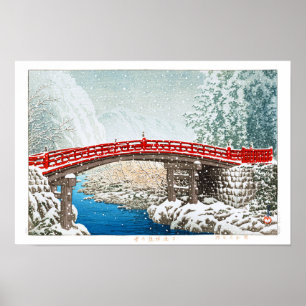 ukiyoe - hasui - m12 - Sneeuw bij Shinkyo Brug, .. Poster