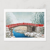 ukiyoe - hasui - m12 - sneeuw op de Shinkyo Bridge Briefkaart (Voorkant)