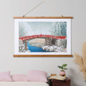 ukiyoe - hasui - m12 - sneeuw op de Shinkyo Bridge Hangend Wandkleed (Slaapkamer)