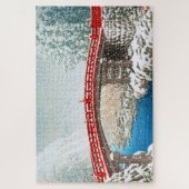 ukiyoe - hasui - m12 - sneeuw op de Shinkyo Bridge Legpuzzel (Verticaal)
