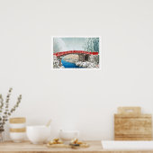 ukiyoe - hasui - m12 - sneeuw op de Shinkyo Bridge Poster (Keuken)