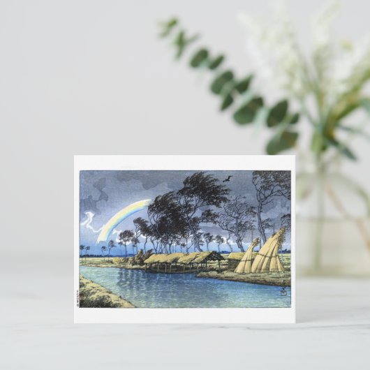 ukiyoe hasui n02 Hatta, Kaga An Autumn Rainbow Briefkaart (Staand voorkant)