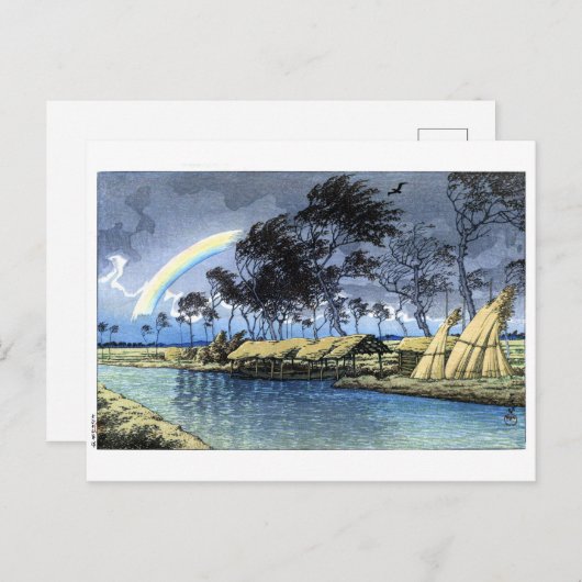 ukiyoe hasui n02 Hatta, Kaga An Autumn Rainbow Briefkaart (Voorkant / Achterkant)
