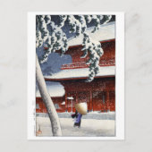ukiyoe hasui n04 Zōjō-ji Temple in Shiba Briefkaart (Voorkant)