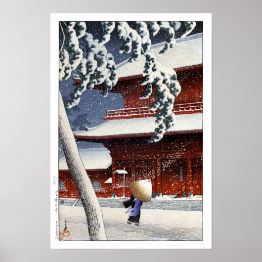 ukiyoe hasui n04 Zōjō-ji Temple in Shiba Poster (Voorkant)