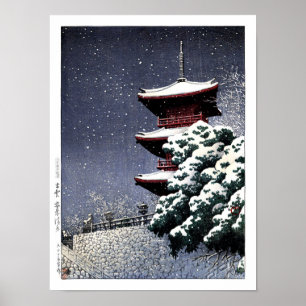ukiyoe hasui n06 Yasugi Kiyomizu Temple Poster