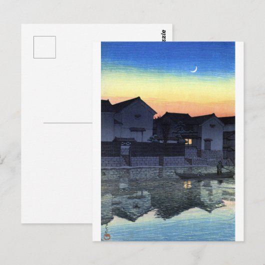 ukiyoe hasui n08 Matsue, Izumo (halve maan) Briefkaart (Voorkant / Achterkant)