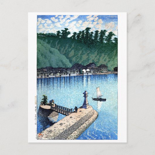 ukiyoe hasui n12 Mihogaseki, Izumo Briefkaart (Voorkant)