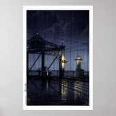 ukiyoe hasui n13 Shin Ohashi Bridge Poster (Voorkant)