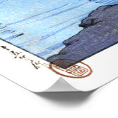 ukiyoe hasui n20 Gozanoishi Shrine at Lake Tazawa Poster (Hoek)