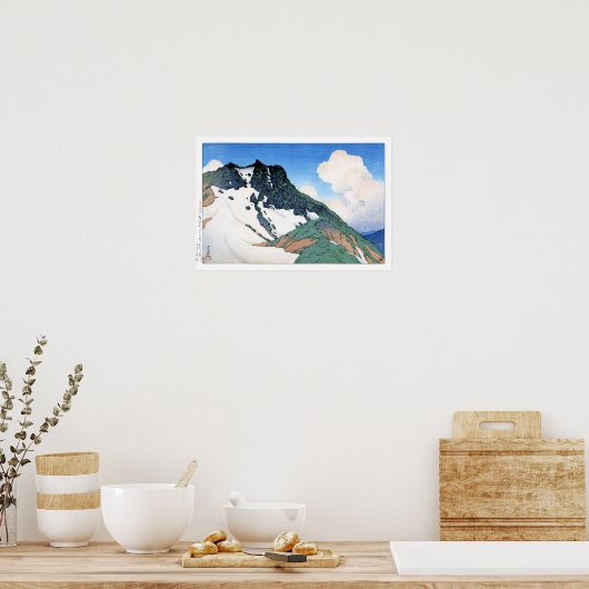 ukiyoe hasui n21 Mount Asahi seen from ... Poster (Keuken)