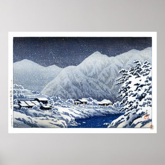 ukiyoe hasui n22 Nakayamashichiri, Hida Poster (Voorkant)