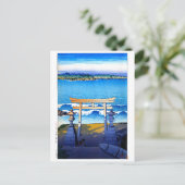 ukiyoe hasui n23 Futomi, Boso Province Briefkaart (Staand voorkant)