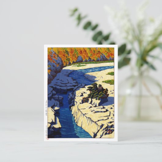 ukiyoe hasui n24 ezame on the Kiso River Briefkaart (Staand voorkant)