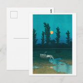 ukiyoe hasui No52 Evening moon over Nakanosima Briefkaart (Voorkant / Achterkant)
