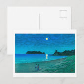 ukiyoe hasui No54 Full moon at Beach Briefkaart (Voorkant / Achterkant)