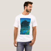 ukiyoe hasui No55 Takinogawa and Crescent Moon T-shirt (Voorkant volledig)
