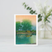 ukiyoe hasui No56 Dawn in Tsuchiura Briefkaart (Staand voorkant)