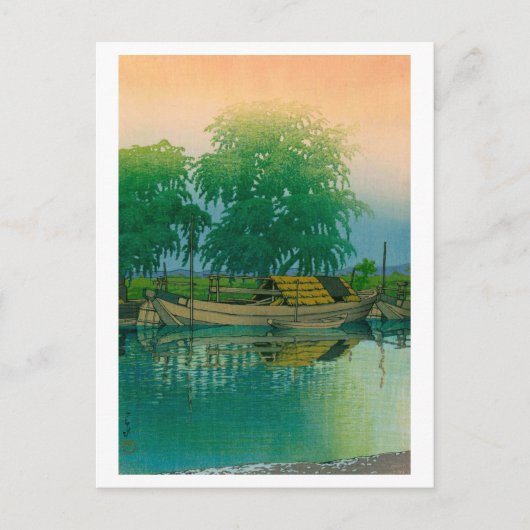 ukiyoe hasui No56 Dawn in Tsuchiura Briefkaart (Voorkant)