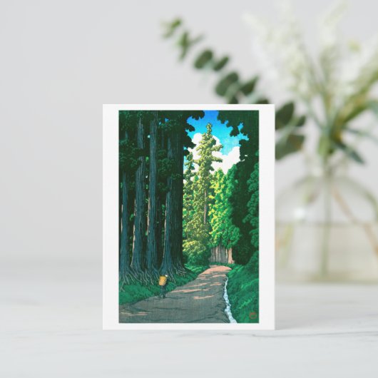 ukiyoe hasui No57 Historic Nikkō Highway Briefkaart (Staand voorkant)