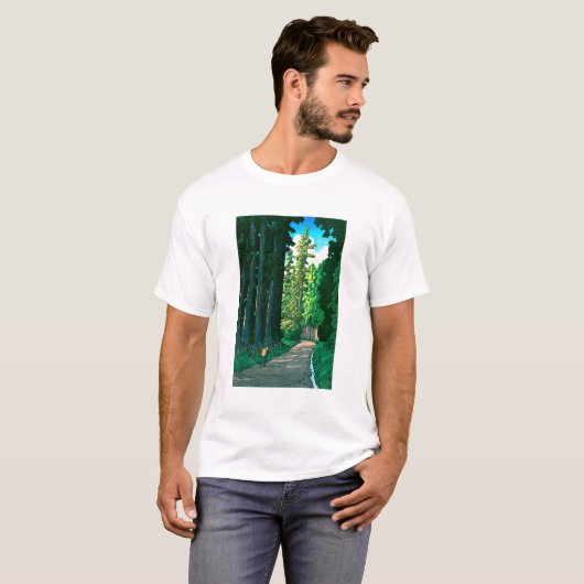 ukiyoe hasui No57 Historic Nikkō Highway T-shirt (Voorkant volledig)