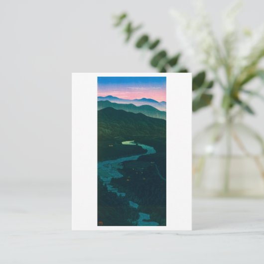 ukiyoe hasui No58 Etchu’s Ioritani Pass Briefkaart (Staand voorkant)