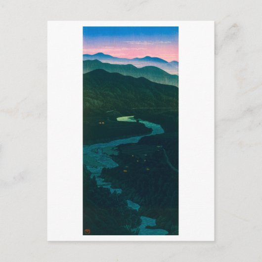 ukiyoe hasui No58 Etchu’s Ioritani Pass Briefkaart (Voorkant)