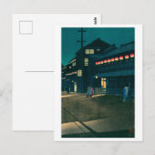 ukiyoe hasui No61 Evening falls on Sōemonchō Briefkaart (Voorkant / Achterkant)