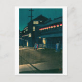 ukiyoe hasui No61 Evening falls on Sōemonchō Briefkaart (Voorkant)