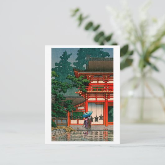 ukiyoe hasui No62 Kasuga Shrine in Nara Briefkaart (Staand voorkant)
