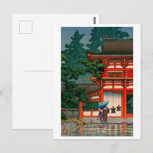 ukiyoe hasui No62 Kasuga Shrine in Nara Briefkaart (Voorkant / Achterkant)