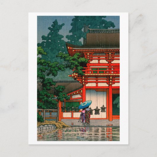 ukiyoe hasui No62 Kasuga Shrine in Nara Briefkaart (Voorkant)