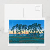 ukiyoe - hasui - No.14 Ikegami Ichinokura (sunset) Briefkaart (Voorkant / Achterkant)