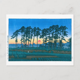 ukiyoe - hasui - No.14 Ikegami Ichinokura (sunset) Briefkaart