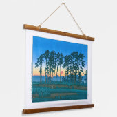 ukiyoe - hasui - No.14 Ikegami Ichinokura (sunset) Hangend Wandkleed (Gebogen)
