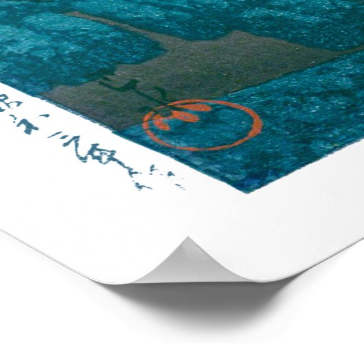 ukiyoe - hasui - No.14 Ikegami Ichinokura (sunset) Poster (Hoek)