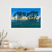 ukiyoe - hasui - No.14 Ikegami Ichinokura (sunset) Poster (Keuken)