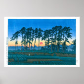 ukiyoe - hasui - No.14 Ikegami Ichinokura (sunset) Poster (Voorkant)