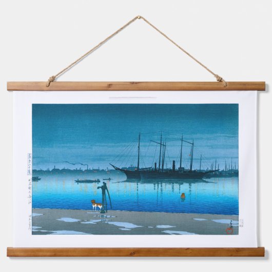 ukiyoe - hasui - No.17 Akashi-cho after Rain - Hangend Wandkleed (Voorkant)