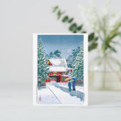 ukiyoe - hasui - No.22 Shrine Precincts in Snow - Briefkaart (Staand voorkant)
