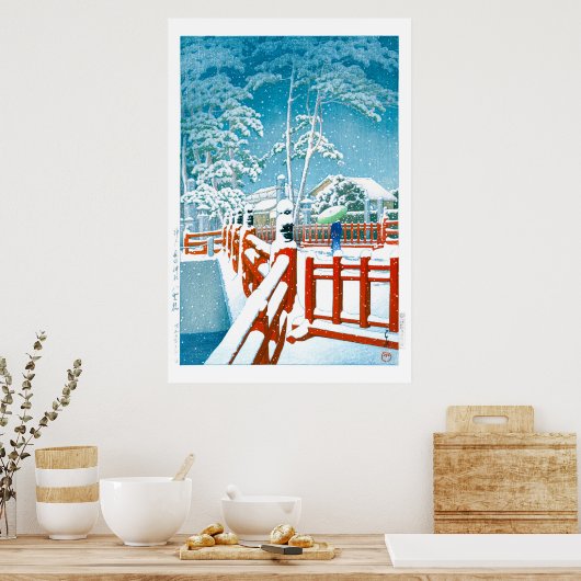 ukiyoe - hasui - No.24 Yakumo Bridge the Nagata .. Poster (Keuken)