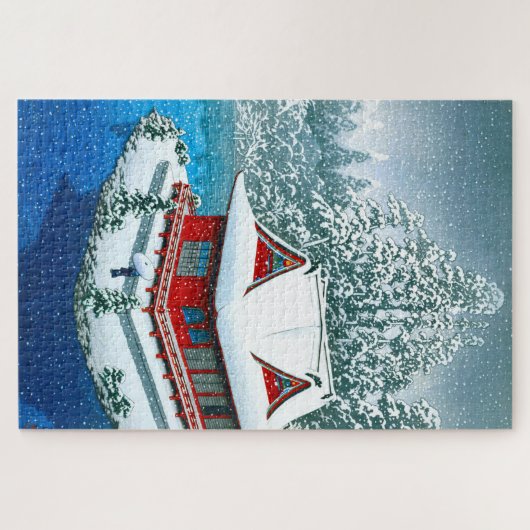 ukiyoe - hasui - No.26 Snow at Inokashira Park - Legpuzzel (Horizontaal)