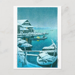 ukiyoe - hasui - No.27 Snow at Mukōjima - Briefkaart