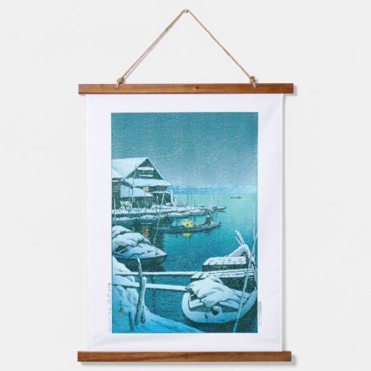 ukiyoe - hasui - No.27 Snow at Mukōjima - Hangend Wandkleed (Voorkant)