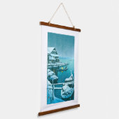 ukiyoe - hasui - No.27 Snow at Mukōjima - Hangend Wandkleed (Gebogen)