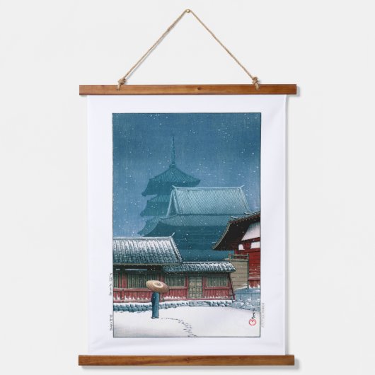 ukiyoe - hasui - No.31 Tennoji Temple in Osaka - Hangend Wandkleed (Voorkant)